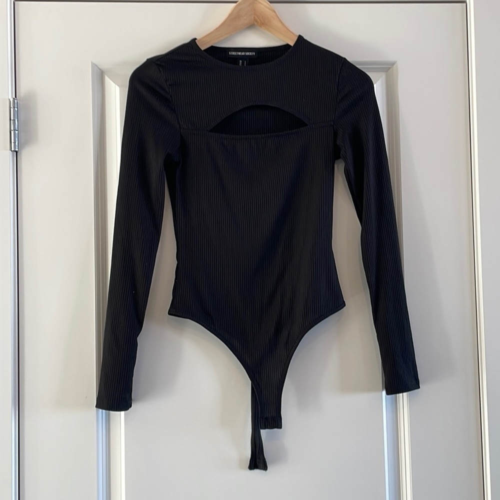 EC Streetwear Society Ribbed Bodysuit with cut-out - Black - Size Small